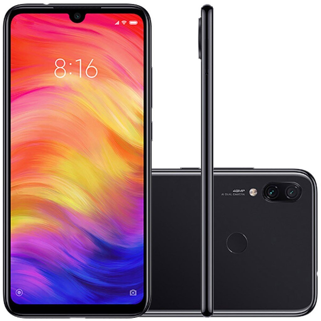 Smartphone Xiaomi Redmi Note 7 128GB Versão Global Desbloqueado Preto ...