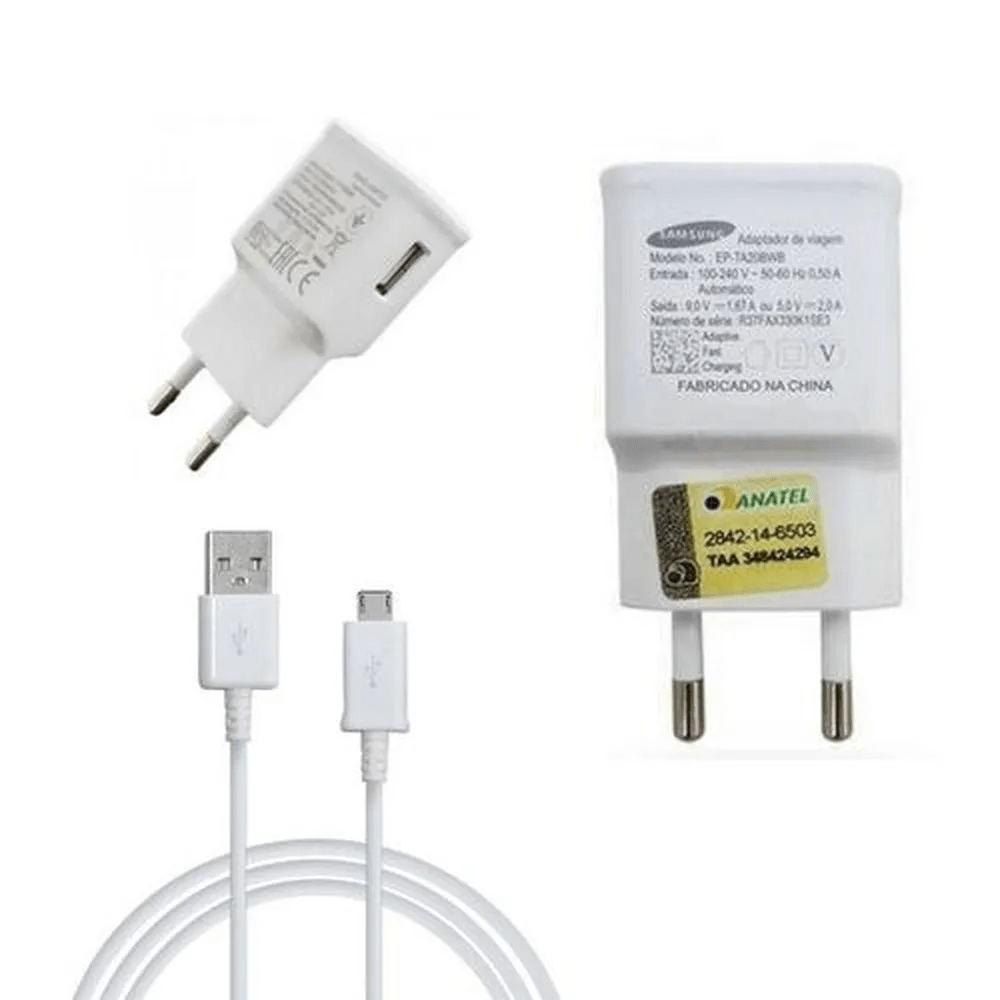 Carregador De Celular Samsung Galaxy Original Branco Cabo Usb V Original J J J J J J