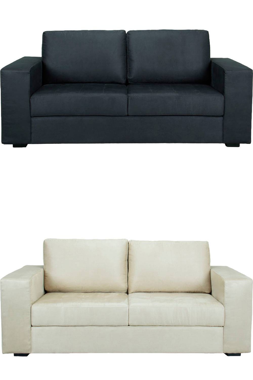 Sofá 3 Lugares Hábito A1002 ou A1002 Suede Preto ou Rato – Orb