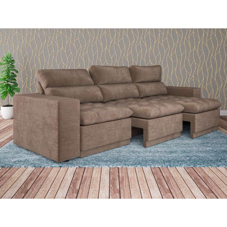 Sofá 4 Lugares Retrátil e Reclinável Bellagio Velosuede Maskavo