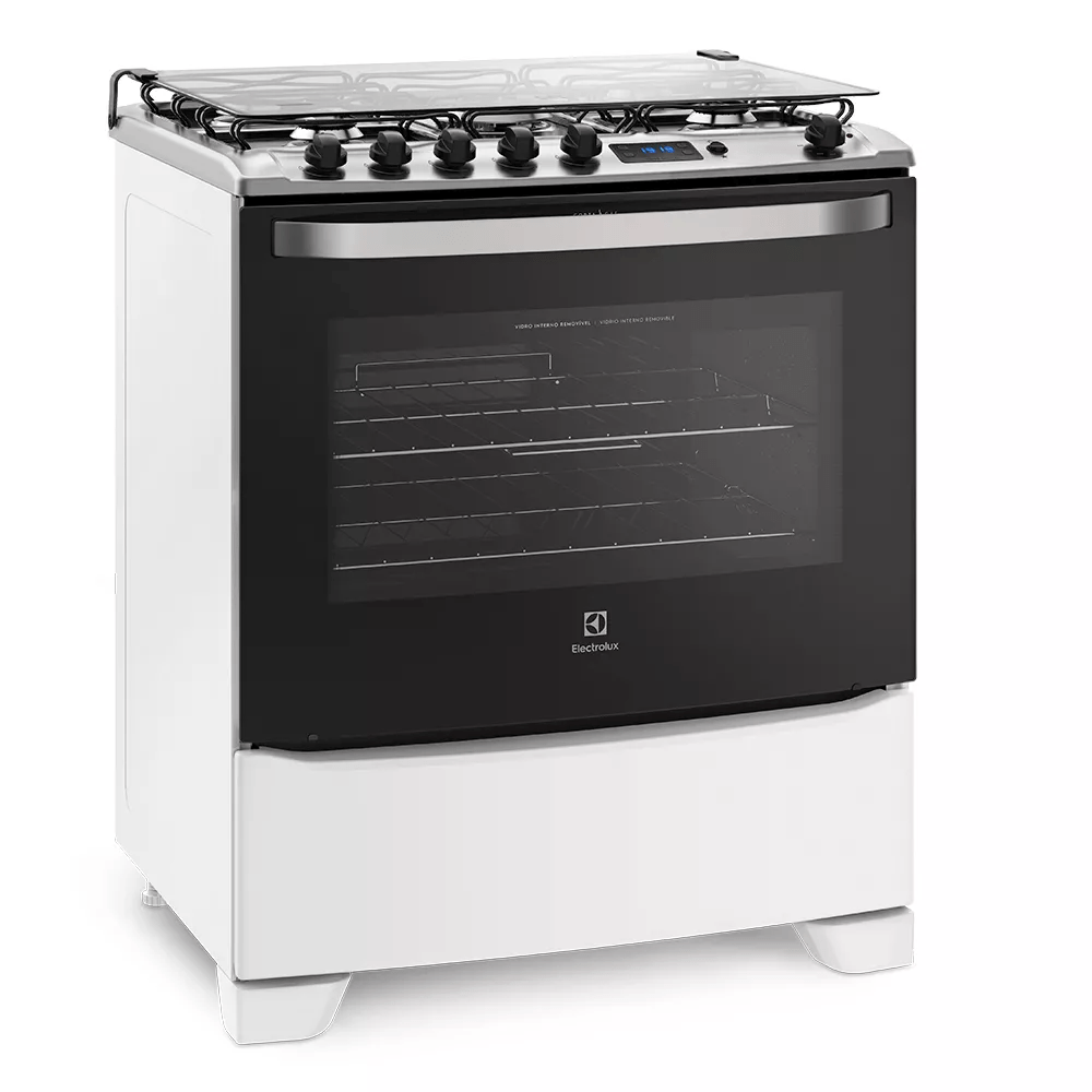 Fogão 5 Bocas com Porta Full Glass e Timer Electrolux (76SAB)