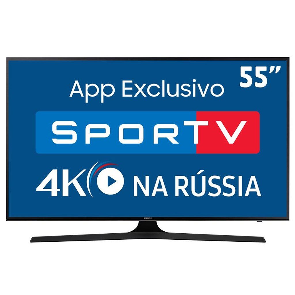 Smart TV Samsung 55″ MU6100 4K UHD Preto HDR Premium, Smart Tizen, Espelhamento de Tela e Wi-Fi