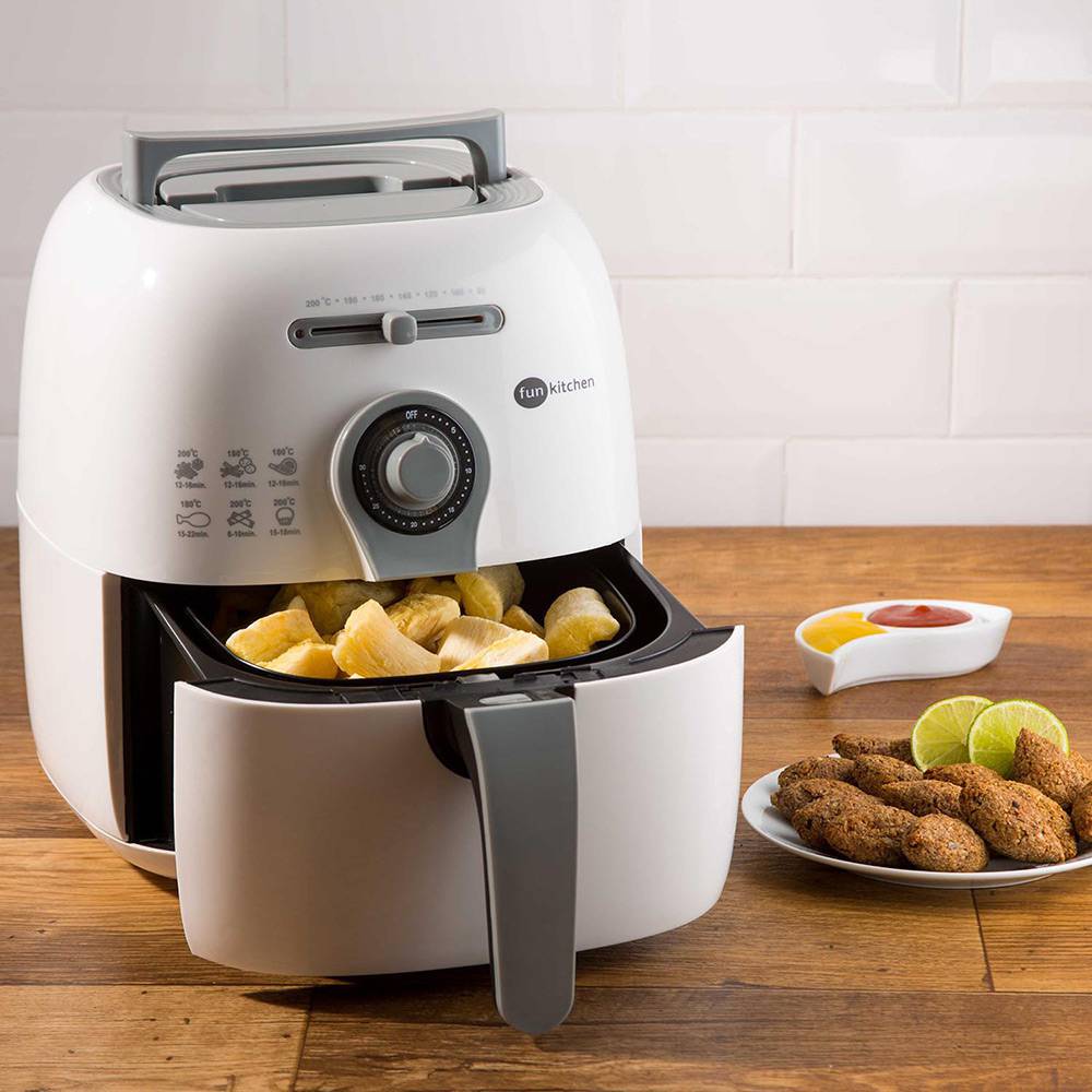 Fritadeira Sem Óleo Colors Fritalight 2,5L Branca Com Cinza Fun Kitchen Com 2 Anos De Garantia