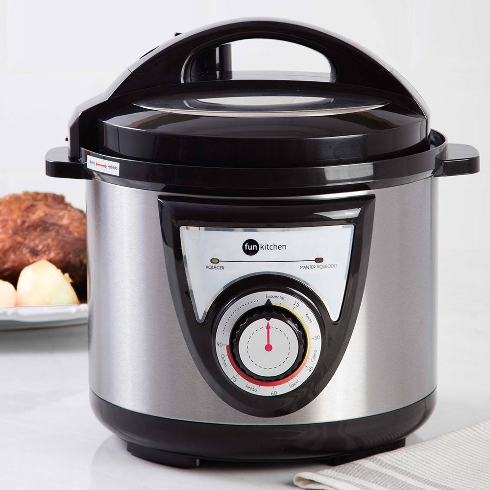 Panela de Pressão Elétrica Fun Kitchen Preta 4L