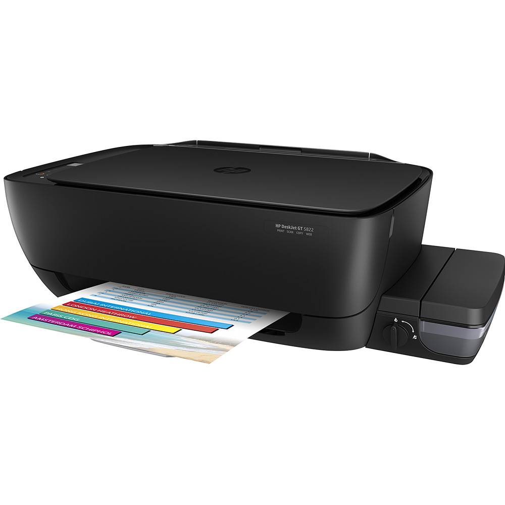 Impressora Multifuncional HP Deskjet GT 5822 Jato de Tinta Color Ink USB – Impressora + Copiadora + Scanner
