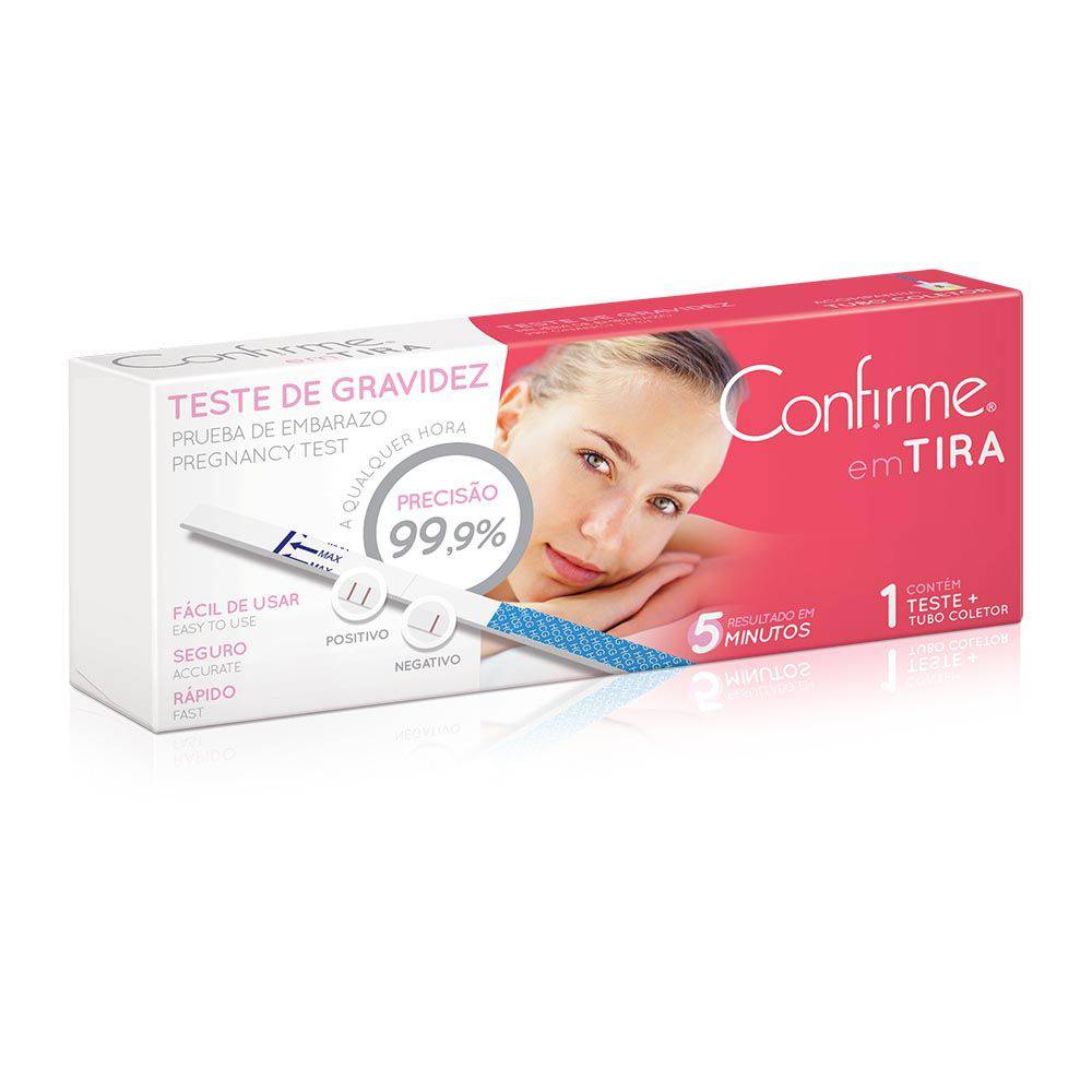 Teste de Gravidez Confirme em Tira 1 Teste + Tubo Coletor
