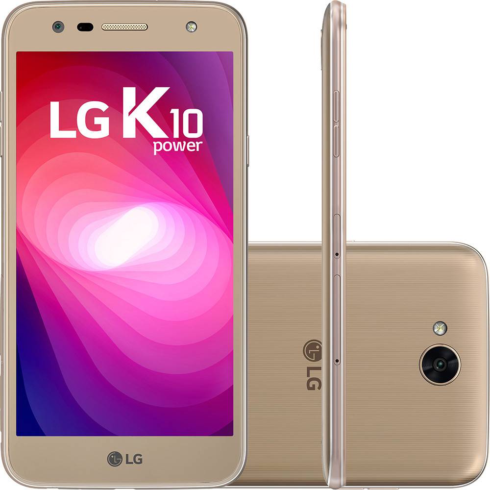 Smartphone Lg K10 Power Dual Chip Android Tela 5,5″ Octacore Android 7.0 Nougat 32GB 4G Wi-Fi Câmera 13MP – Dourado