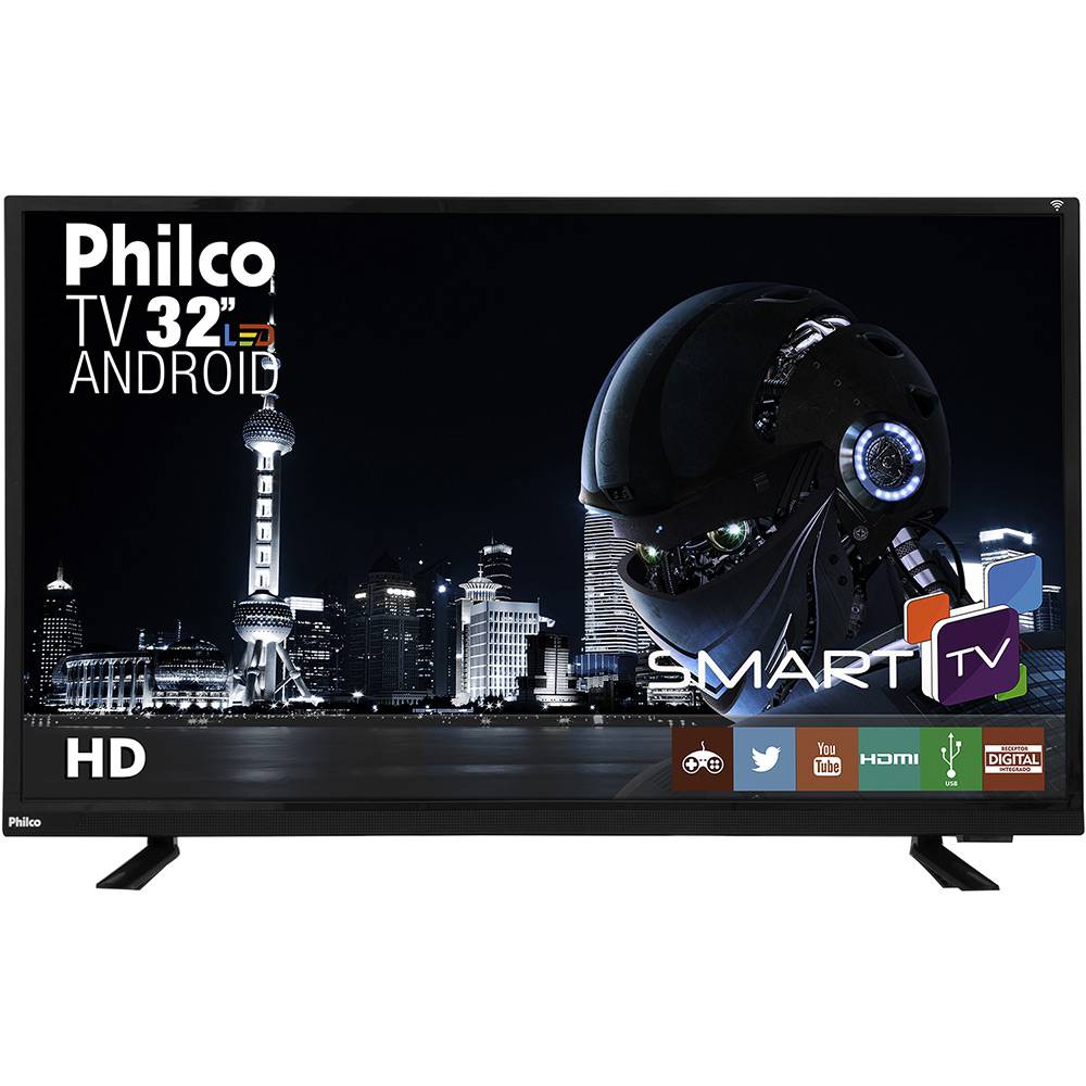 Smart TV LED Android 32″ Philco Ph32e60dsgwa HD Conversor Digital 2 HDMI 2 USB