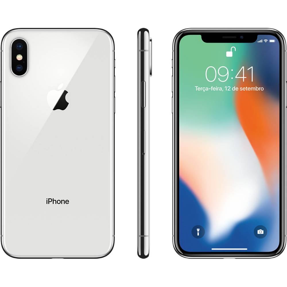 iPhone X Prata 64GB Tela 5.8″ IOS 11 4G Wi-Fi Câmera 12MP – Apple