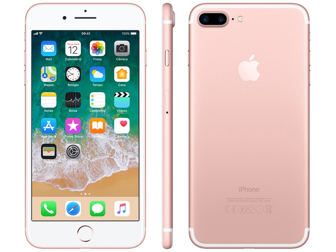 iPhone 7 Plus Apple 32GB Ouro Rosa 4G Tela 5.5” – Câm. 12MP + Selfie 7MP iOS 11 Proc. Chip A10