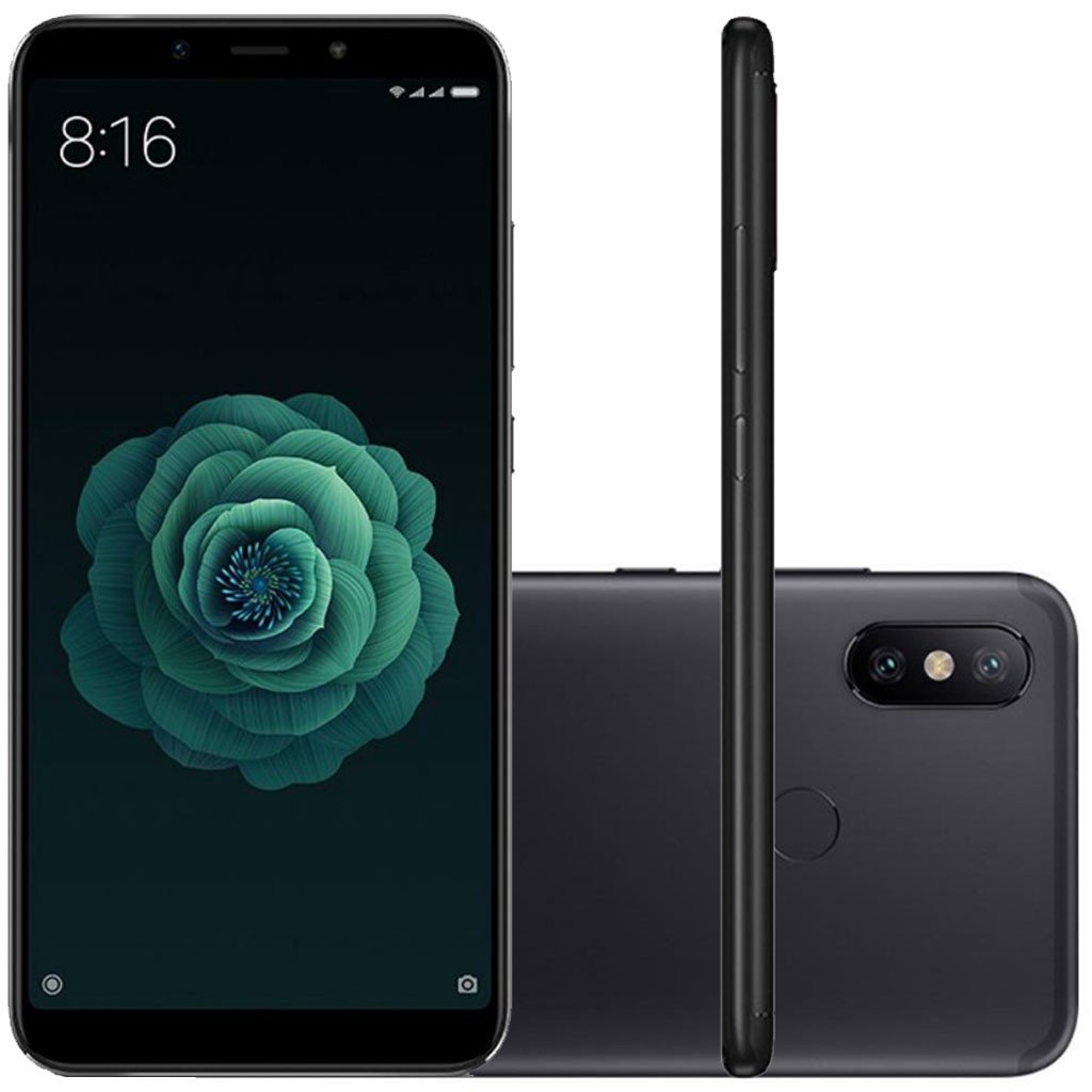 Smartphone Xiaomi Redmi MI A2 64GB Versão Global Desbloqueado Preto Android 8.1 Os, Câmera 12MP, Tela 5.99”