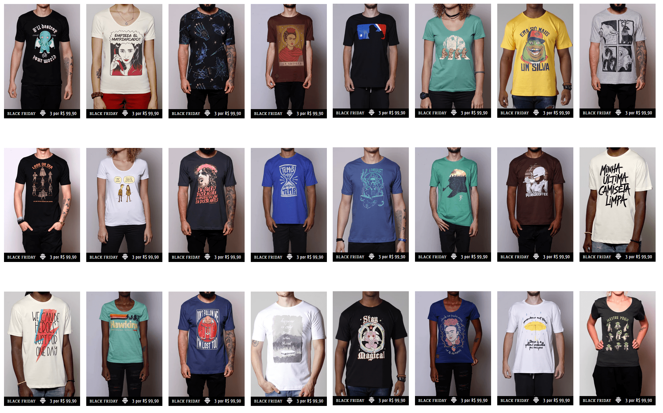 3 Camisetas por R$ 99,90
