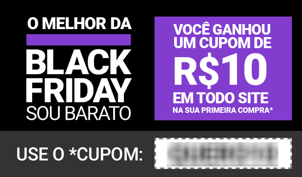 Cupom com R$ 10,00 de desconto em todo o site* Sou Barato