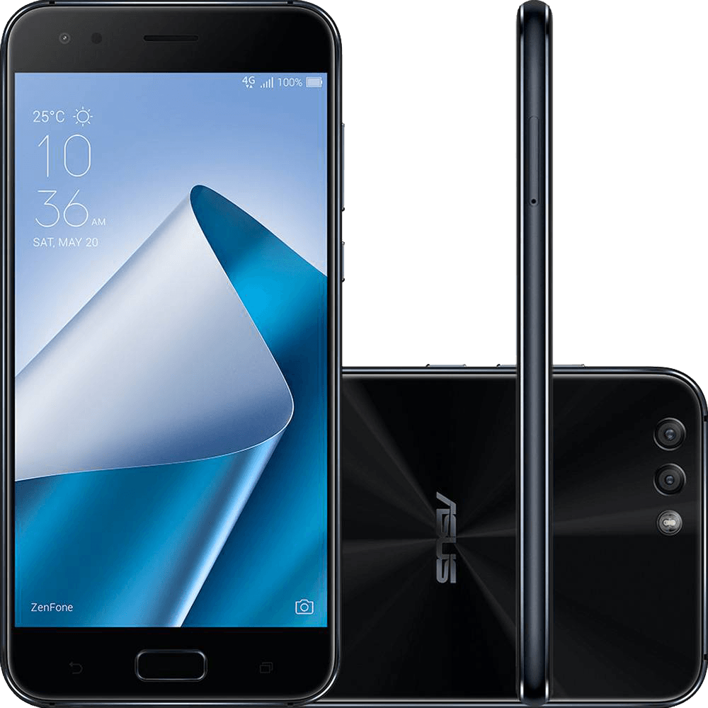 Smartphone Asus Zenfone 4 4GB Memória Ram Dual Chip Android Tela 5.5″ Snapdragon 64GB 4G Câmera dual Traseira 12MP + 8MP Câmera Frontal 8MP – Preto