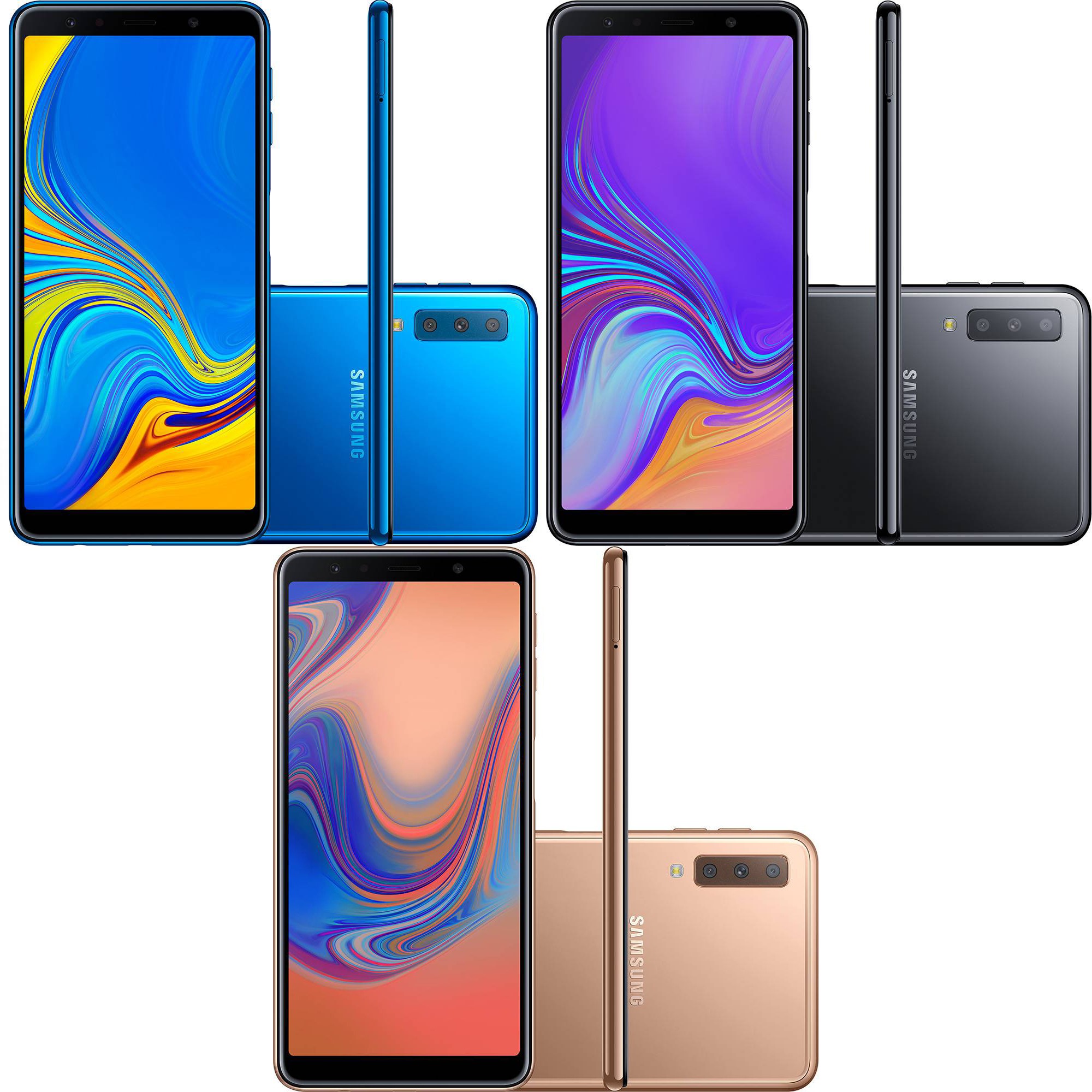 Smartphone Samsung Galaxy A7 128GB Dual Chip Android 8.0 Tela 6″ Octa-Core 2.2GHz 4G Câmera Triple