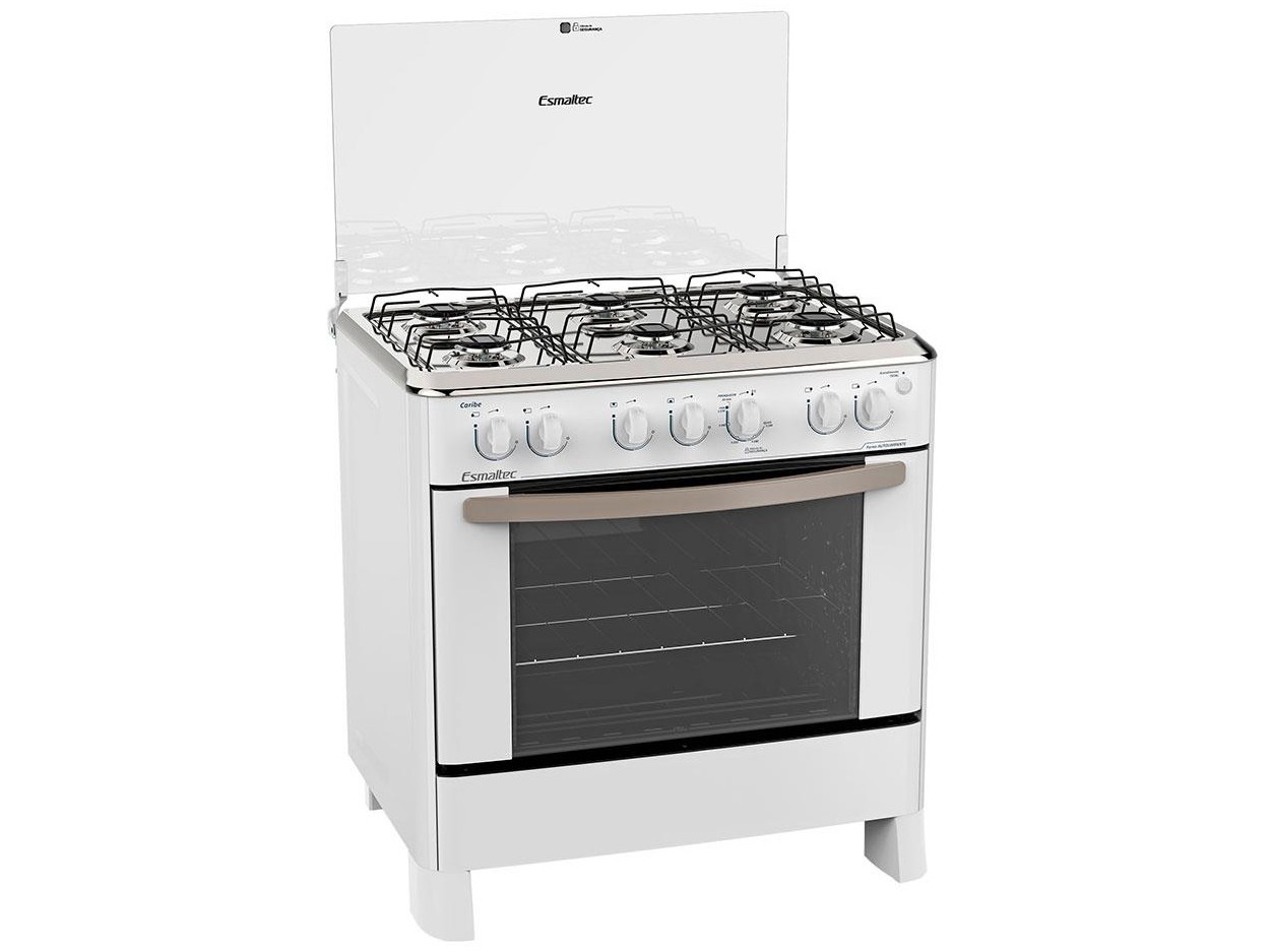 Fogão 6 Bocas Esmaltec Caribe – com Acendimento Automático Branco