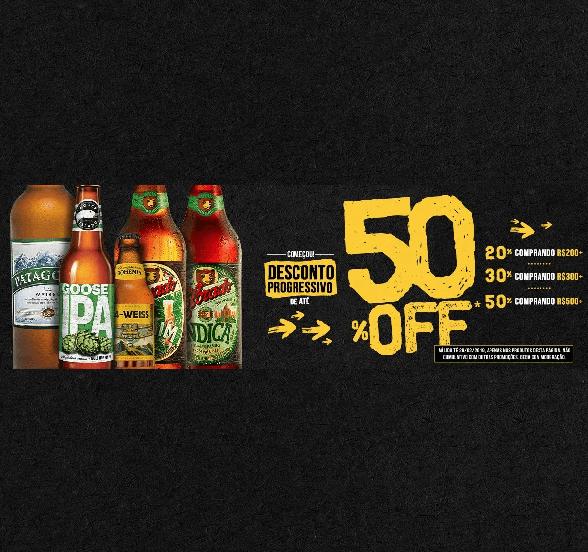 Cervejas com Desconto Progressivo de até 50%