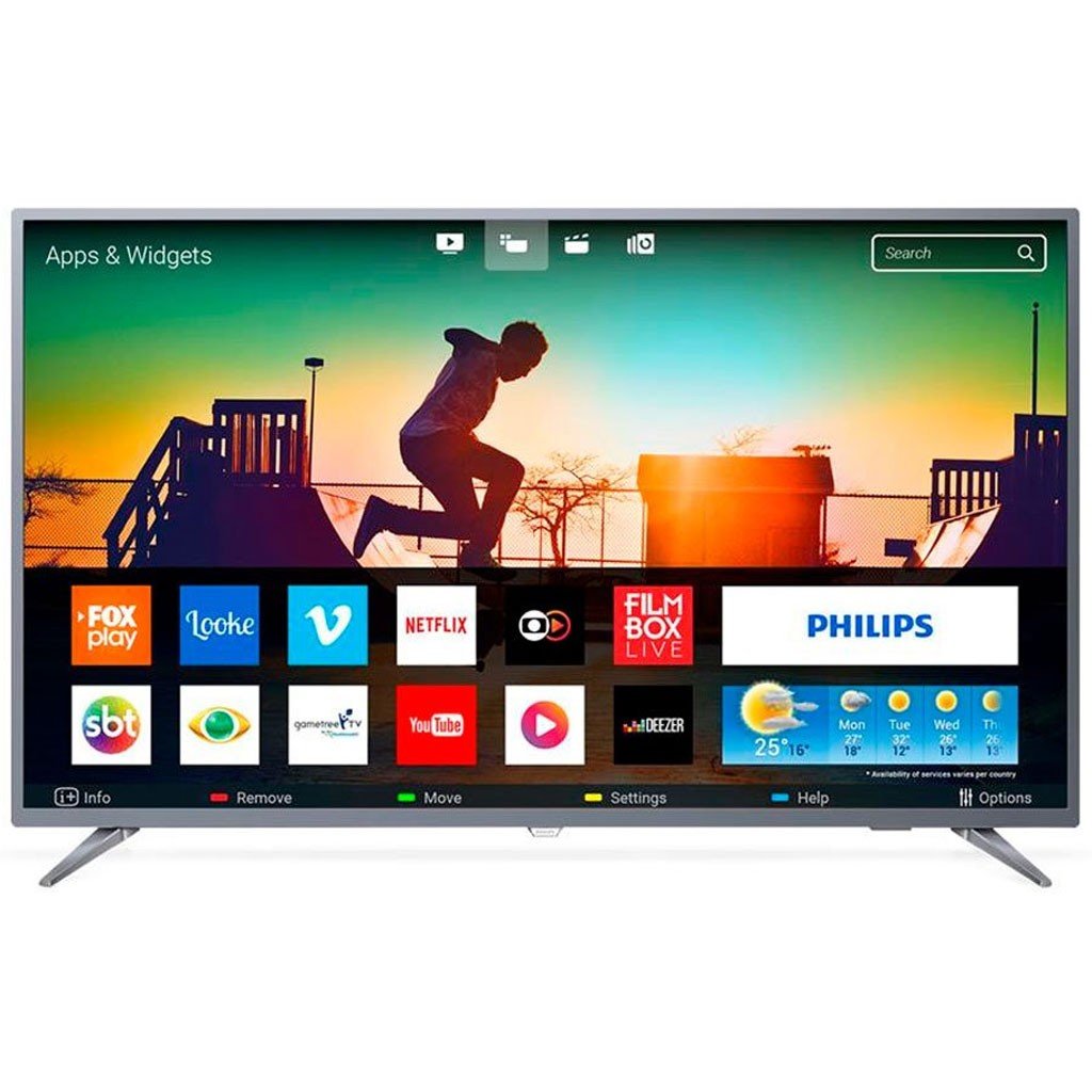 Smart TV Philips LED 50″ 4K UHD USB HDMI 50PUG6513/78 Preto 3 x HDMI, USB 2.0/1, USB 3.0
