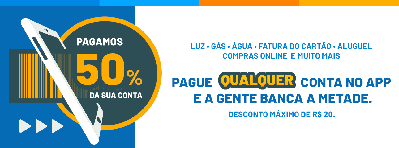 50% de desconto para pagar suas contas hoje