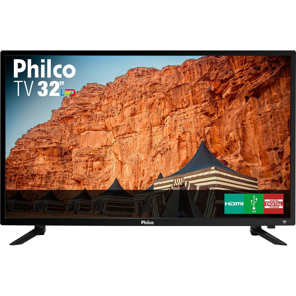 TV LED 32″ Philco PTV32C30D HD com Conversor Digital 2 HDMI 1 USB 60Hz – Preta