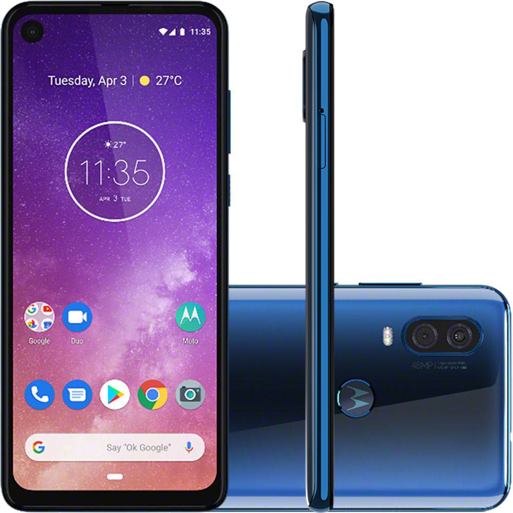 Smartphone Motorola One Vision 128GB Dual Chip Android Pie 9.0 Tela 6,3″ 4G + Câmera 48+5MP – Azul Safira