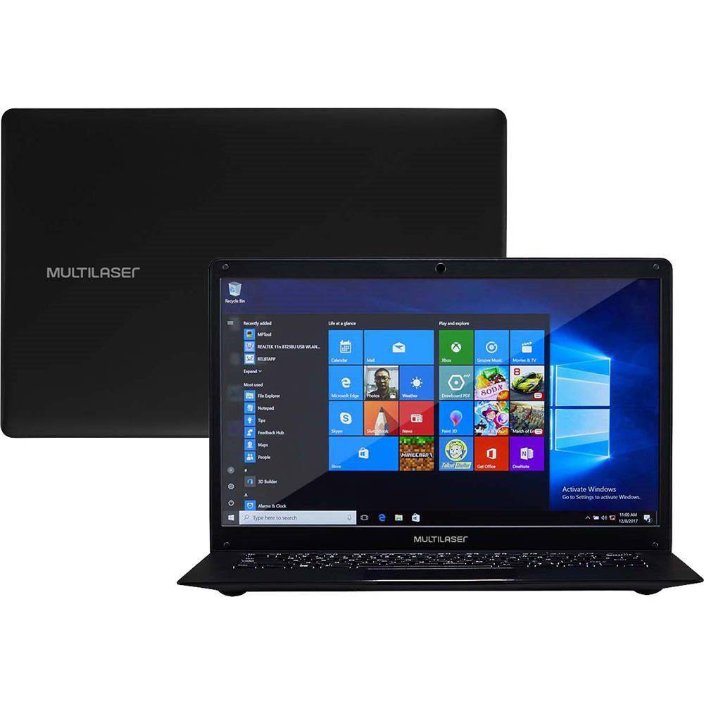 Notebook Legacy PC107 Intel Atom 2GB 64GB (32GB +32GB SD) W10 14″ Preto – Multilaser + Office Home & Student – Versão Perpétua