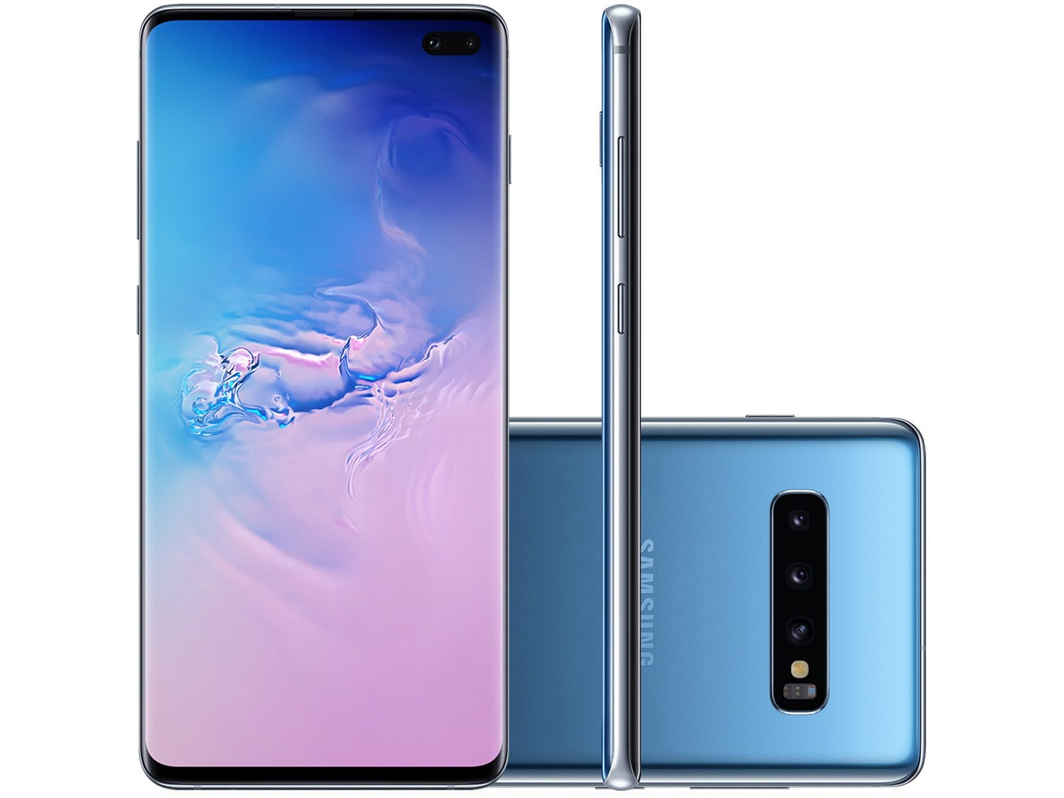 Smartphone Samsung Galaxy S10+ 128GB, 8GB RAM, Tela Infinita 6.4”, Android 9.0 Câm. Tripla Azul