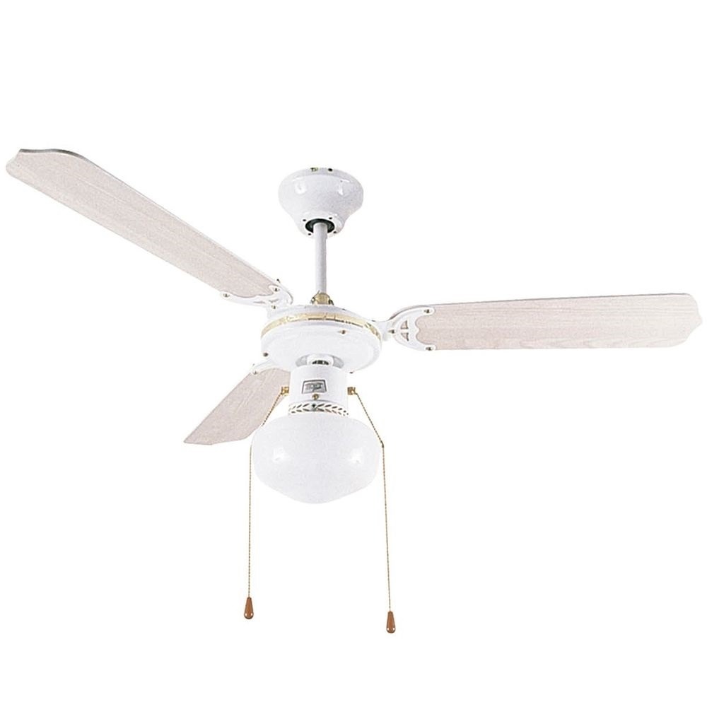 Ventilador De Teto Hl-17 1 Globo E-27 3 Pás Reversíveis Branco