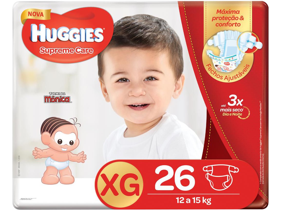 Fraldas Huggies Supreme Care Tam XG – 26 Unidades