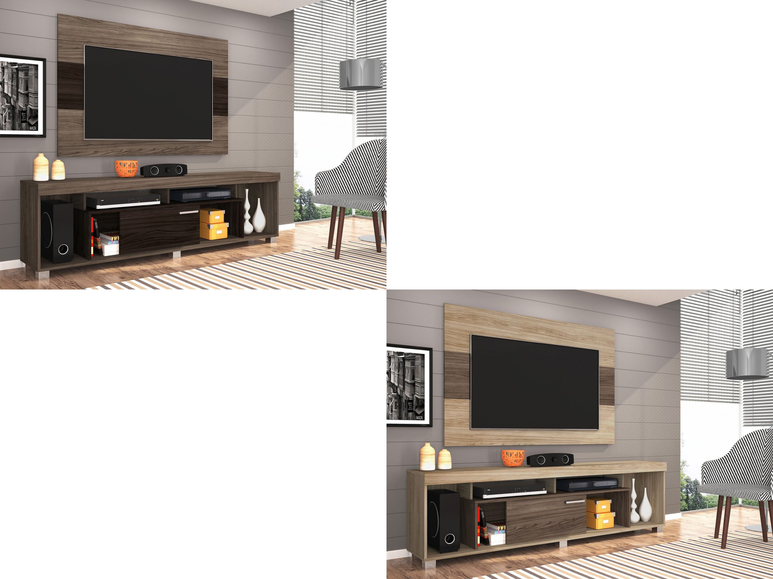 Rack para TV até 50” com Painel Tomaz – 1 Porta de Correr – Madetec