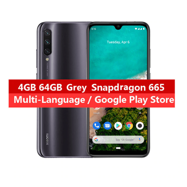 Smartphone Xiaomi Mi A3 Versão Global 4GB RAM 64GB ROM Tela 6.08″ AMOLED Snapdragon 665 Bateria 4030mAh Android
