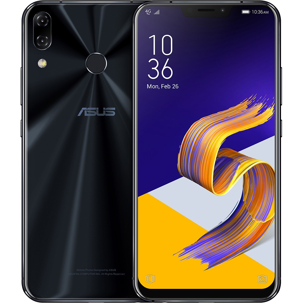 Smartphone Asus Zenfone 5z 4GB 64GB Dual Chip Android Oreo Tela 6.2″ Snapdragon 845 Octacore 4G Câmera 12MP + 8MP (Dual Traseira) 3300mAh – Preto