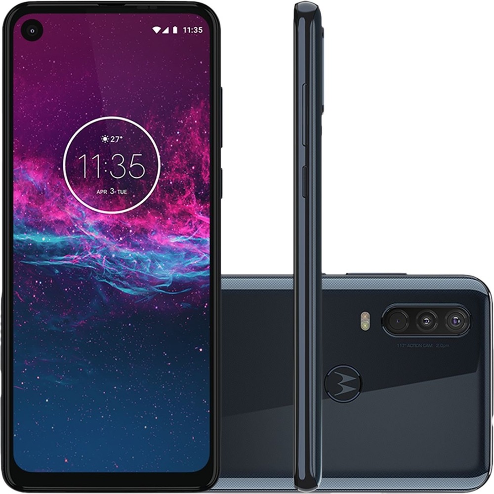 Smartphone Motorola One Action 128GB Dual Android Pie 9.0 Tela 6.3″ Exynos 9609 (S925) 4G Câmera 12+5+16MP (Quad Pixe) – Azul Denim
