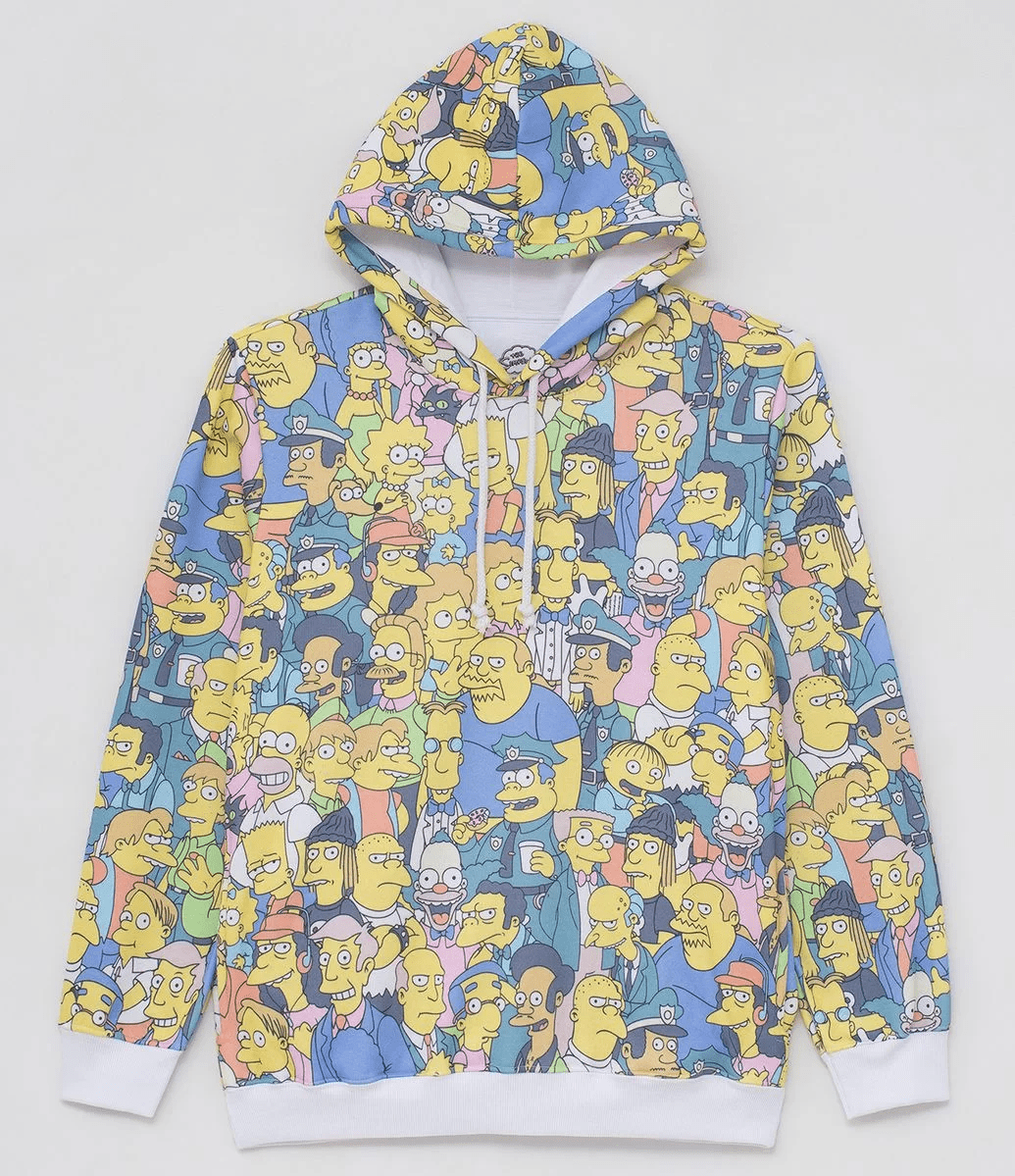 Blusão em Moletom Estampa Personagens Simpsons