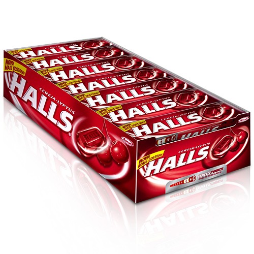 Drops Halls Cereja Lyptus c/ 21 unidades – Adams