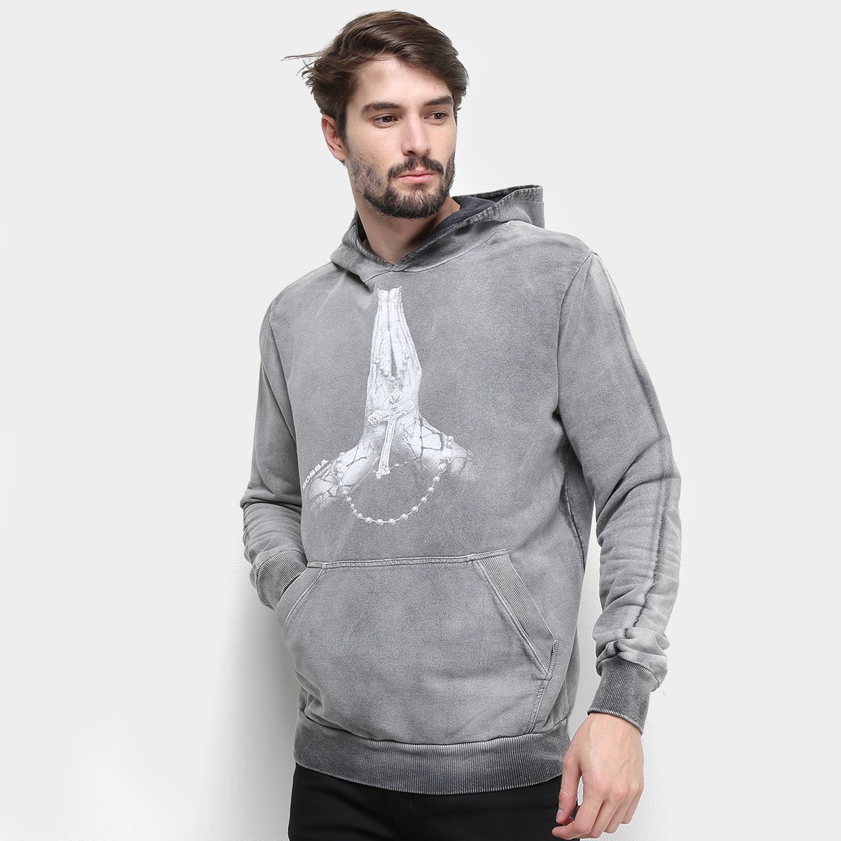 Moletom Bossa Brasil Pray For Masculino – Cinza