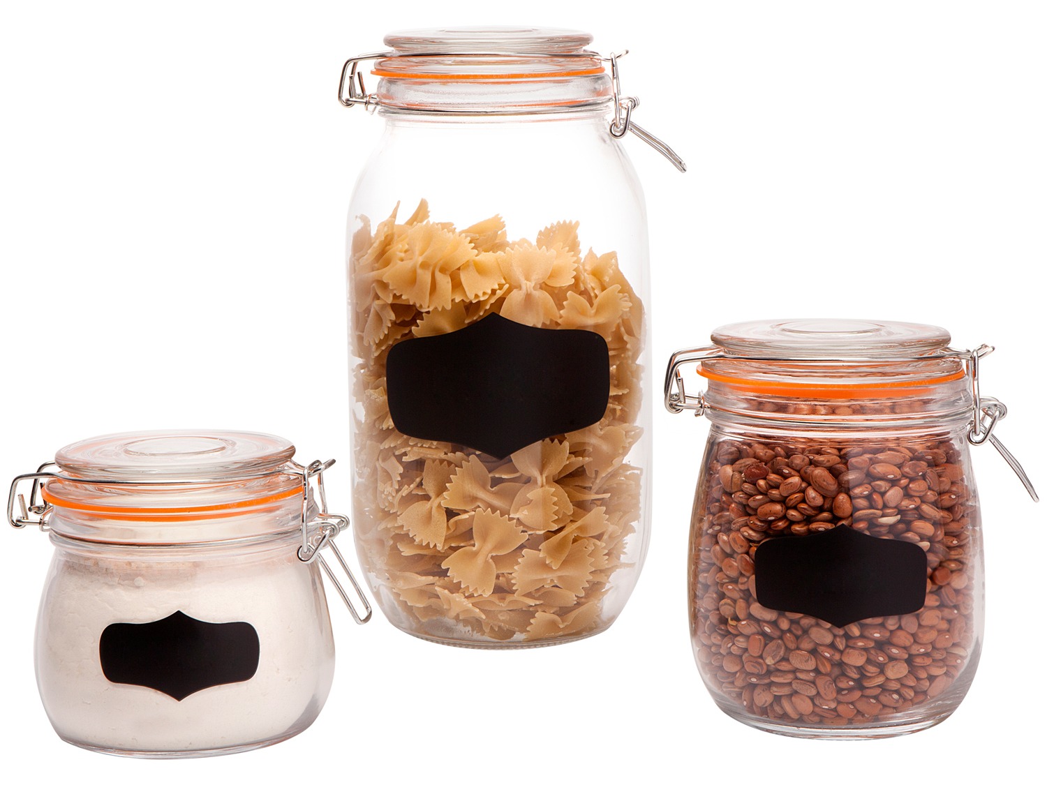 Jogo de Potes de Vidro Hermético Casambiente – Redondo POVI083A 3 Peças