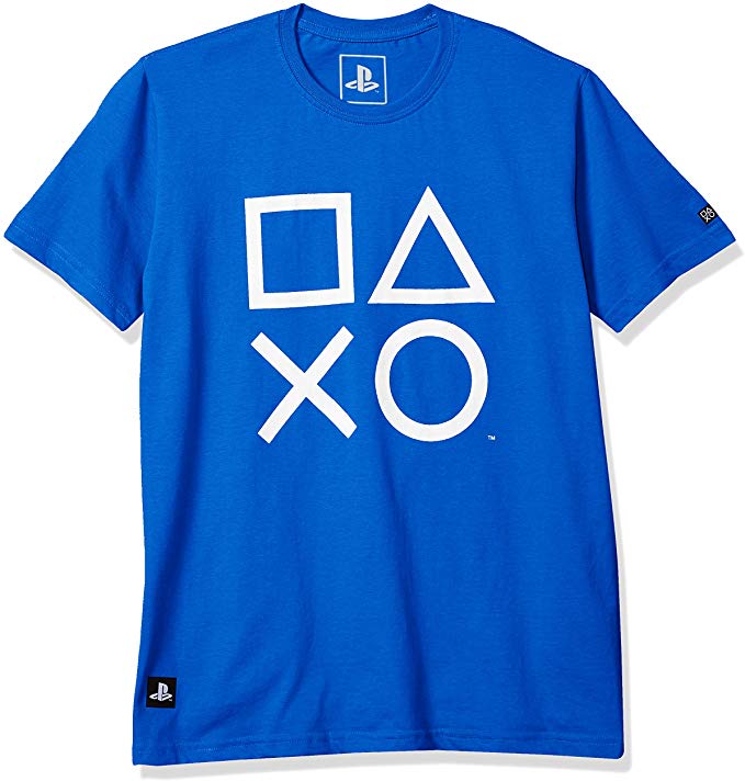 Camiseta Playstation Classic Symbols, Banana Geek, Masculino, Azul, G