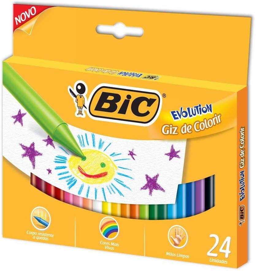 Giz de cera 24 cores Evolution 902297 Bic