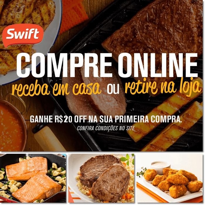Compre Online e receba R$ 20 de desconto na primeira compra – Pra garantir o churrasco sem sair de casa