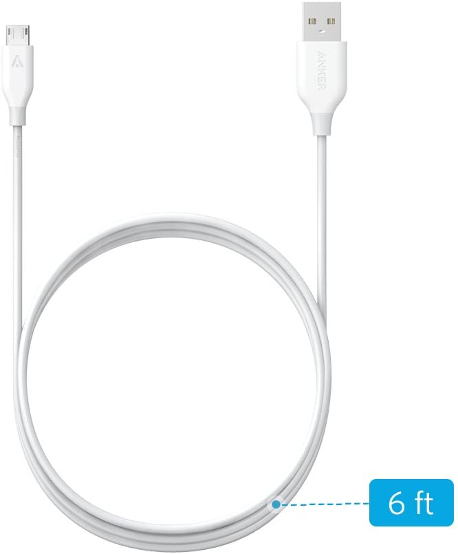 Cabo Micro USB, Anker Powerline, 1.8 metros, 5x mais resistente, Branco