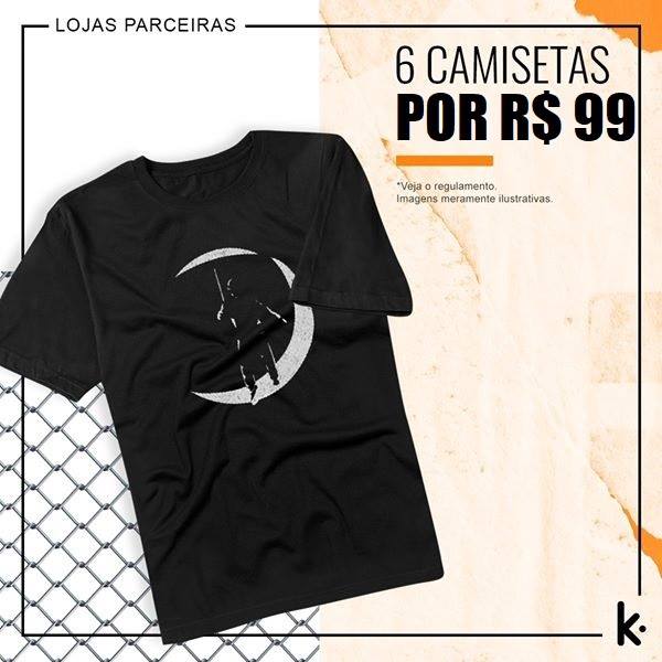 6 Camisetas por R$ 99