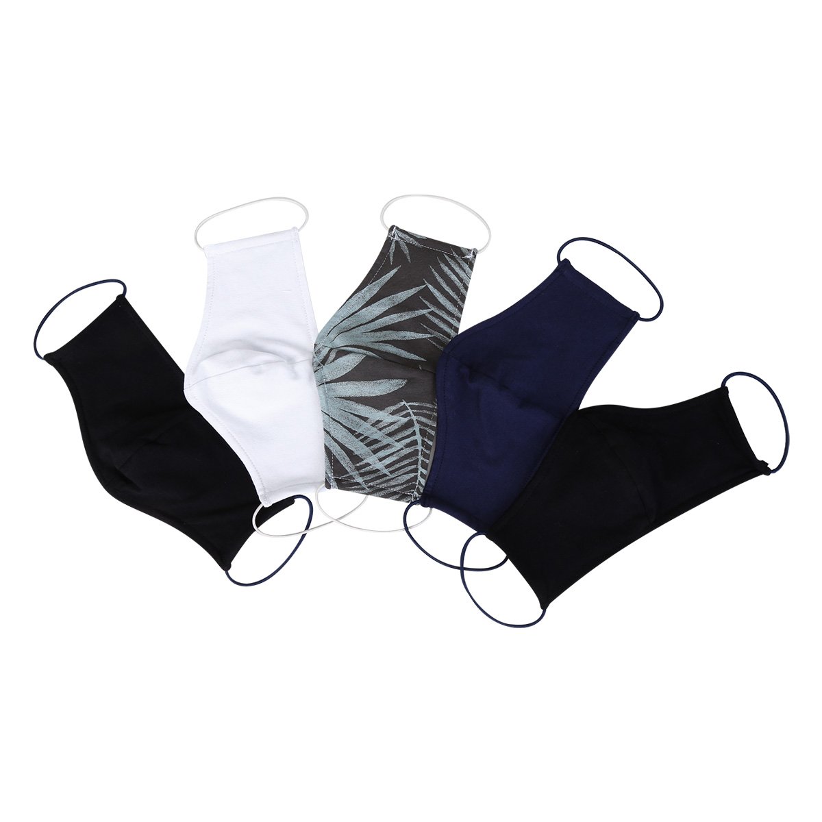Kit Máscara De Proteção Tecido 100% Algodão Lavável 5 peças – Colorido