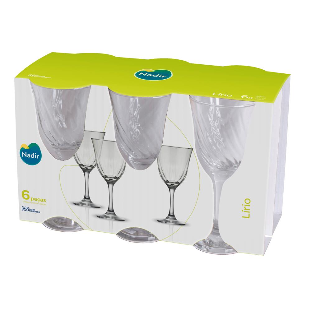 Conjunto de Taças para Água Nadir Lírio 365 ml – 6 Peças