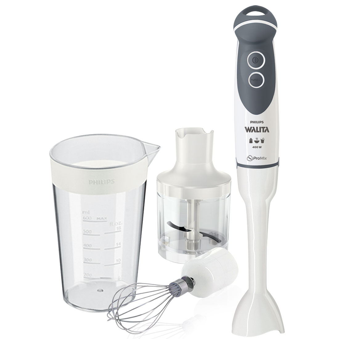 Mixer Philips Walita 3 Em 1: Mixer, Miniprocessador, e Batedor de Claras – 400W de Potência, Função Turbo, Acompanha Copo de 1L – RI1364/09