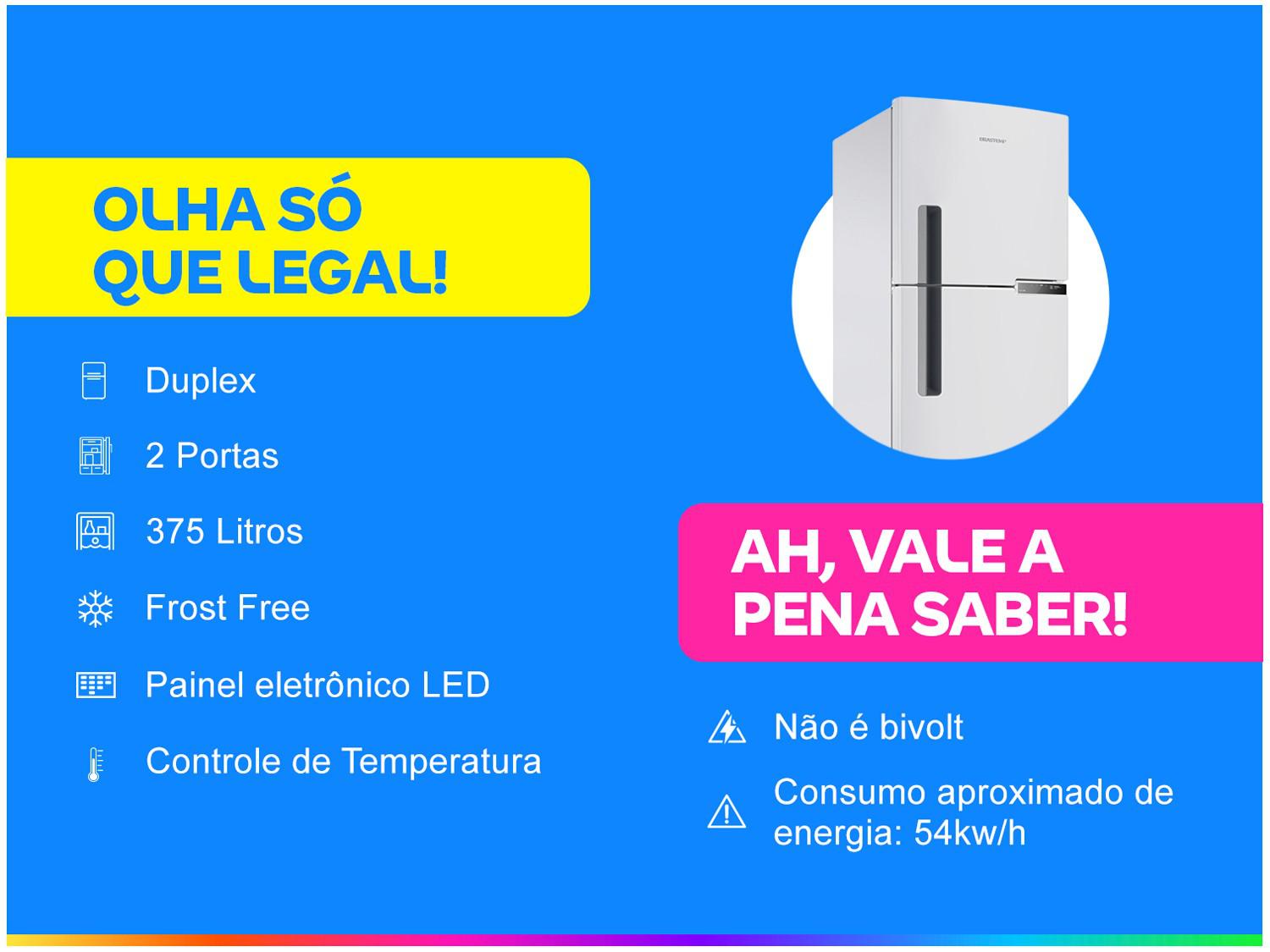 Geladeira/Refrigerador Brastemp Frost Free Duplex – Branca 375L BRM44 HBANA