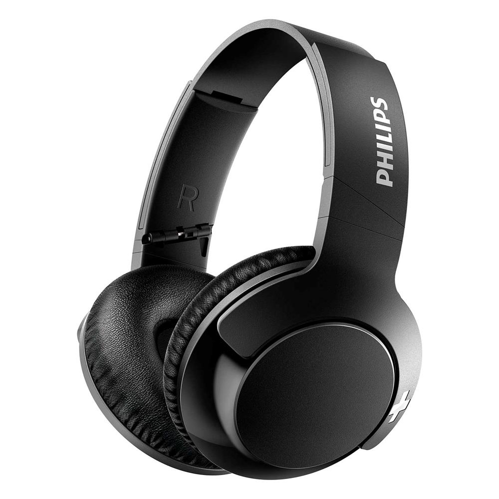 Fone de Ouvido Sem Fio Philips SHB3175BK/00 com Bass+, Haste Dobrável – Preto