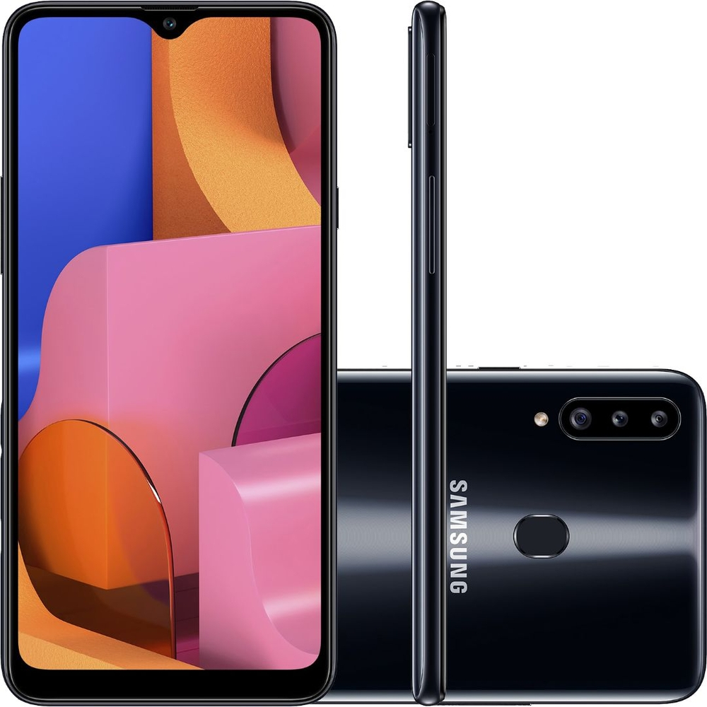 Smartphone Samsung Galaxy A20s 32GB Dual Chip Android 9.0 Tela 6.5″ Octa-Core 1.8 GHz 4G Câmera Tripla 13.0 MP + 5.0 MP + 5.0 MP(UW) – Preto
