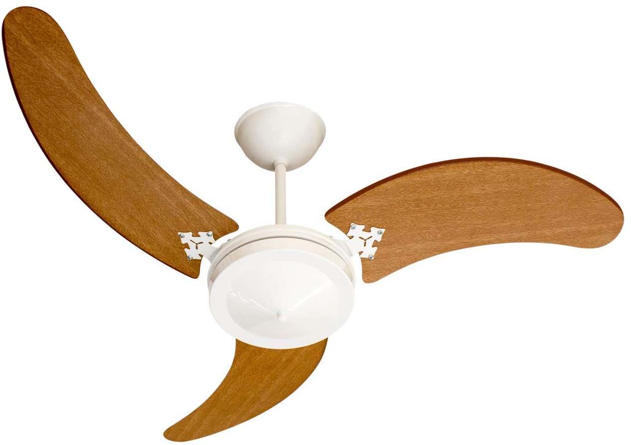 Venti-Delta Ventilador de Teto Pamplona 3 Pás Padrão Mogno 127 V C3V, 73121, 130 W, Branco