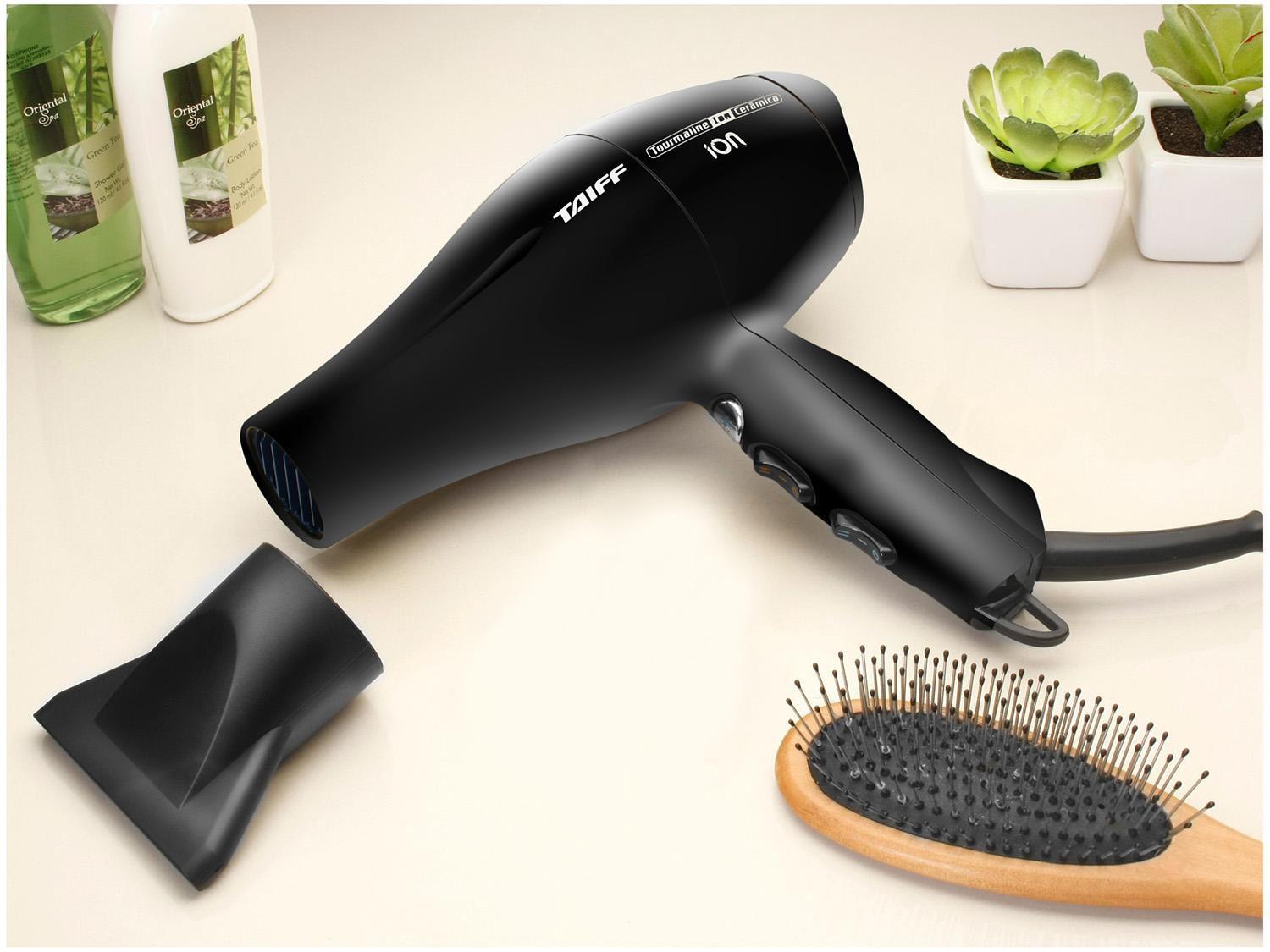 Secador de Cabelo Taiff Tourmaline Íon Cerâmica – 2000W 2 Velocidades Preto